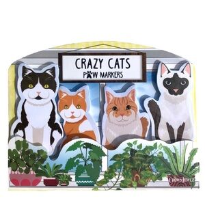 Crown Jewlz Crazy Cats Paw Page Markers ~ 100 Sticky Tabs